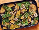 Zucca al forno con verza e shiitake